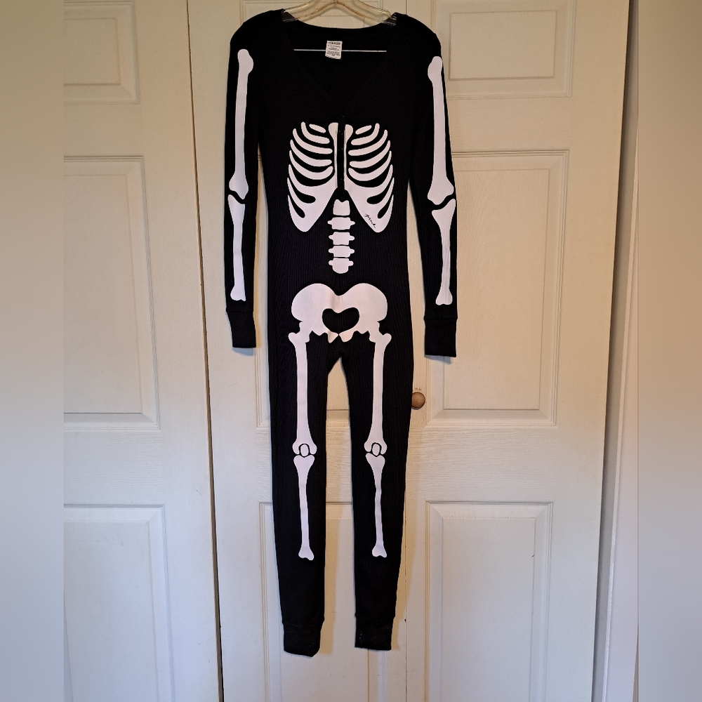Victorias secret PINK 1 piece skeleton pajama XS LNC
